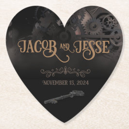 Elegant Black Steampunk Wedding Untersetzer