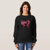 Elegant Black Sweatshirt with Red Bow Print (Vorne ganz)