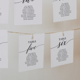 Elegant Black Table Number 6 Seating Chart Einladung