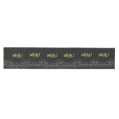 Elegant Black Table Runner Mittelgroßer Tischläufer (Horizontal)