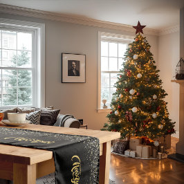 Elegant Black Table Runner Mittelgroßer Tischläufer