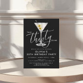 Elegant Black “Talk Thirty to Me” Martini 30th Einladung