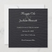 Elegant Black Textured Save the Date (Rückseite)