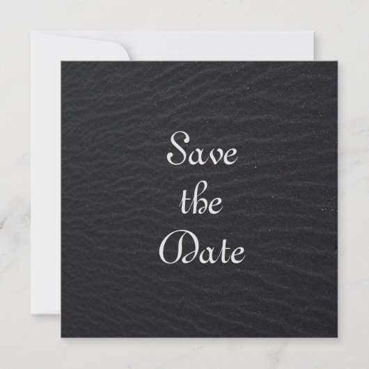 Elegant Black Textured Save the Date (Vorderseite)