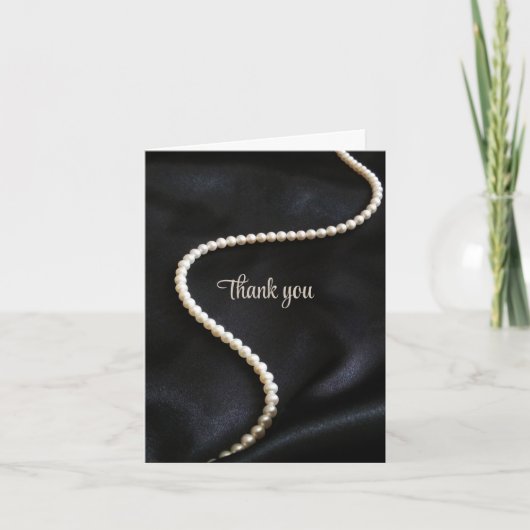 Elegant Black Thank You Card Dankeskarte (Vorderseite)