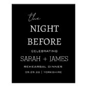Elegant Black The Night Before Probe Dinner Poster (Vorderseite)