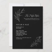 Elegant Black The Night Before Wedding Probe Einladung (Vorderseite)