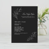 Elegant Black The Night Before Wedding Probe Einladung (Stehend Vorderseite)