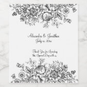 Elegant Black Toile Weinetikett (Einzelnes Label)