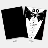 Elegant Black Tuxedo 50th Birthday Einladung