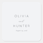 Elegant Black Typographic Quadratischer Aufkleber (Vorderseite)