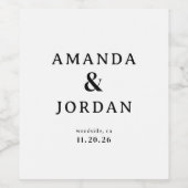 Elegant Black Typographic Weinetikett (Einzelnes Label)