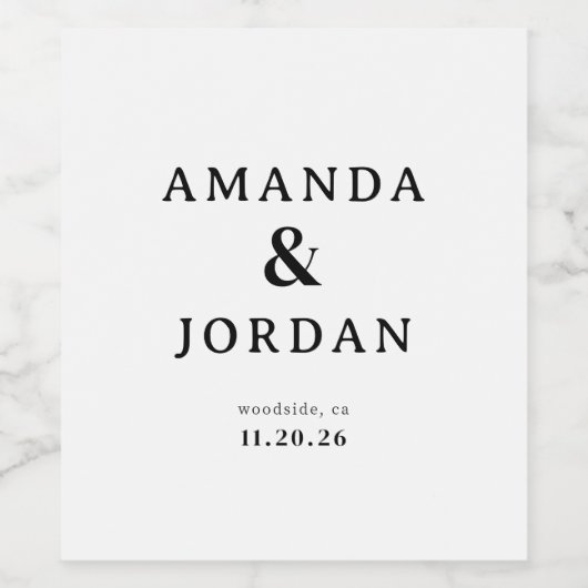 Elegant Black Typographic Weinetikett (Einzelnes Label)