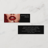 Elegant Black Typography Photo Makeup Mini Visitenkarte (Vorne/Hinten)