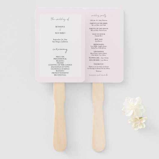 Elegant Black und Lilac Minimalistisch Fächer (Vorne und Hinten)