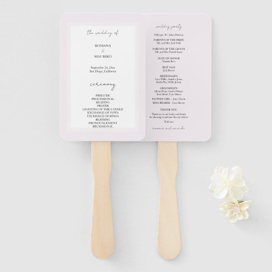 Elegant Black und Lilac Minimalistisch Fächer (Vorne und Hinten)