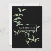 Elegant Black | Vintage botanische Hochzeitslandsc Save The Date (Rückseite)