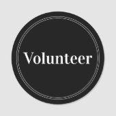 Elegant Black Volunteer Magnetic Namensschild (Vorderseite)