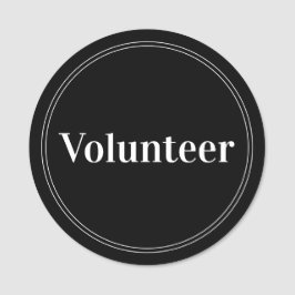 Elegant Black Volunteer Magnetic Namensschild