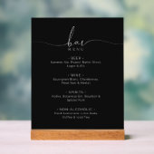 Elegant Black Wedding Bar Menu Acrylic Sign Acrylschild (Neutral)
