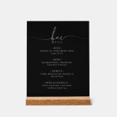 Elegant Black Wedding Bar Menu Acrylic Sign Acrylschild (Vorderseite)