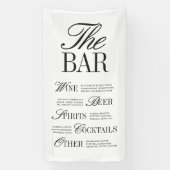 Elegant Black Wedding Bar Menu Reception Decor Banner (Vertikal)