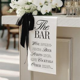 Elegant Black Wedding Bar Menu Reception Decor Banner