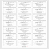 Elegant Black Wedding Guest Address Labels (Blatt)