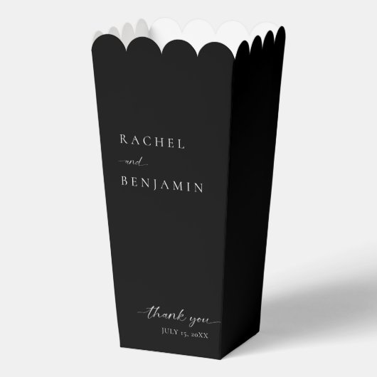 Elegant Black Wedding Minimalistisches Script Viel Geschenkschachtel (Vorderseite)