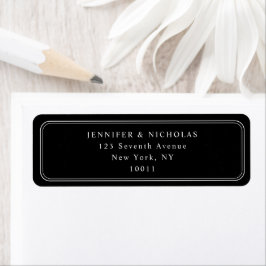 Elegant Black Wedding Return Address