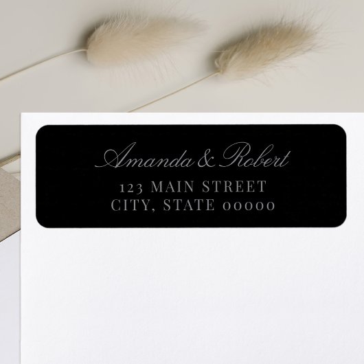 Elegant Black Wedding Return Address
