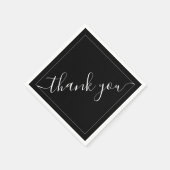 Elegant Black Wedding | Thank You Reception  Serviette (Ecke)