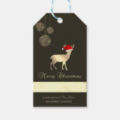 Elegant Black, Weihnachtshirsch, Weihnachtsmannmüt Geschenkanhänger (Vorderseite)