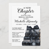 Elegant Black & White A New Chapter Bridal Shower Einladung (Vorne/Hinten)