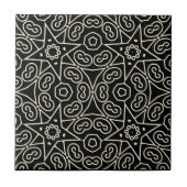 Elegant Black & White Abstract Geometric Pattern  Fliese (Vorderseite)