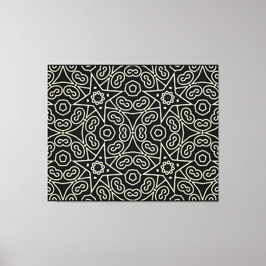 Elegant Black & White Abstract Geometric Pattern  Leinwanddruck (Vorderseite)