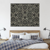 Elegant Black & White Abstract Geometric Pattern  Leinwanddruck (Insitu (Schlafzimmer))