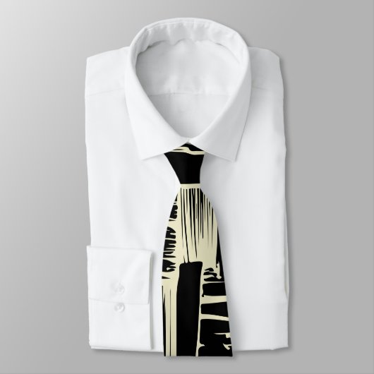 Elegant black &white Abstract pattern Krawatte (Gebunden)