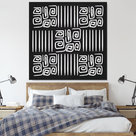 Elegant black &white abstract pattern leinwanddruck (Insitu (Schlafzimmer))