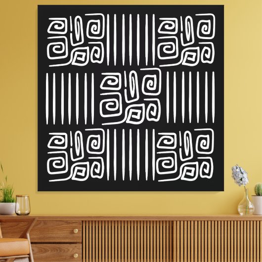 Elegant black &white abstract pattern  leinwanddruck (Insitu (Wohnzimmer))