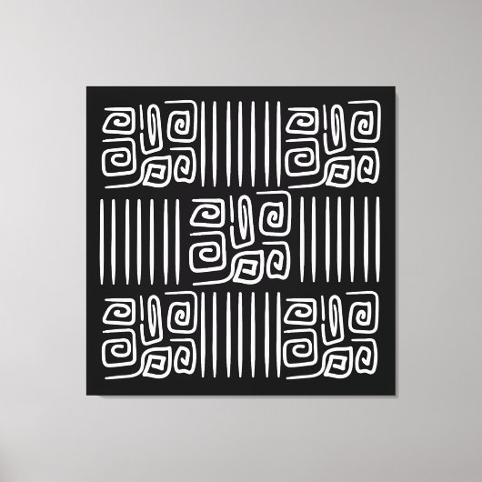 Elegant black &white abstract pattern  leinwanddruck (Vorderseite)