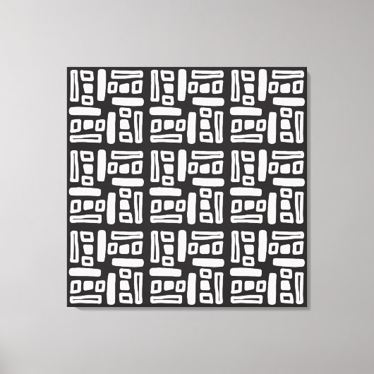 Elegant Black &White Abstract Pattern Leinwanddruck (Vorderseite)