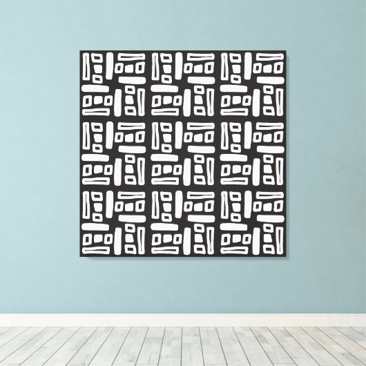 Elegant Black &White Abstract Pattern Leinwanddruck (Insitu (Holzboden))