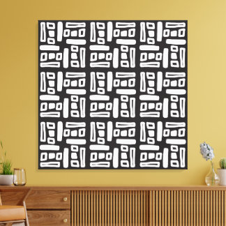 Elegant Black &White Abstract Pattern Leinwanddruck