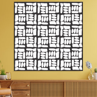 Elegant Black &White Abstract Pattern Leinwanddruck