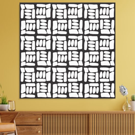 Elegant Black &White Abstract Pattern Leinwanddruck (Insitu (Wohnzimmer))