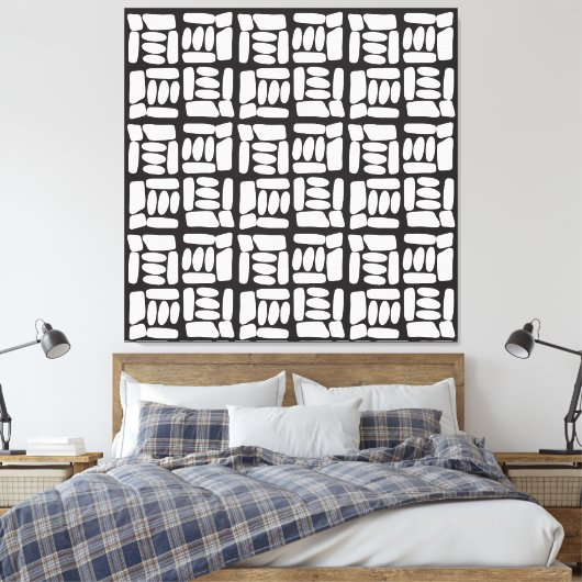 Elegant Black &White  Abstract Pattern Leinwanddruck (Insitu (Schlafzimmer))