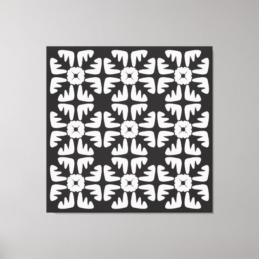Elegant Black &White Abstract Pattern Leinwanddruck (Vorderseite)
