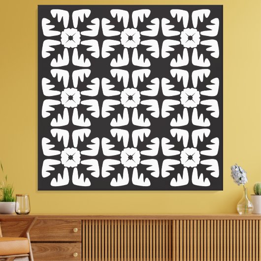 Elegant Black &White  Abstract Pattern Leinwanddruck (Insitu (Wohnzimmer))