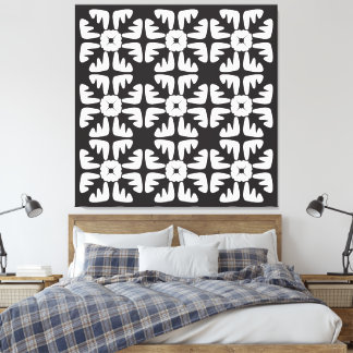 Elegant Black &White Abstract Pattern Leinwanddruck